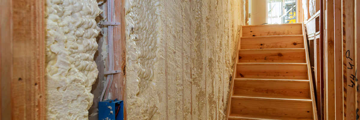 Inside wall insulation in wooden house